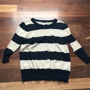 J. CREW navy and beige linen sweater S